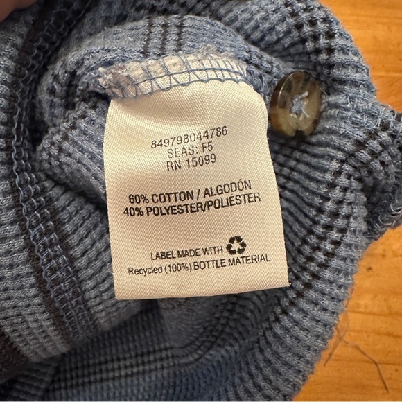 Outdoor life Thermal Henley Blue Stripe Mens L - Picture 5 of 6